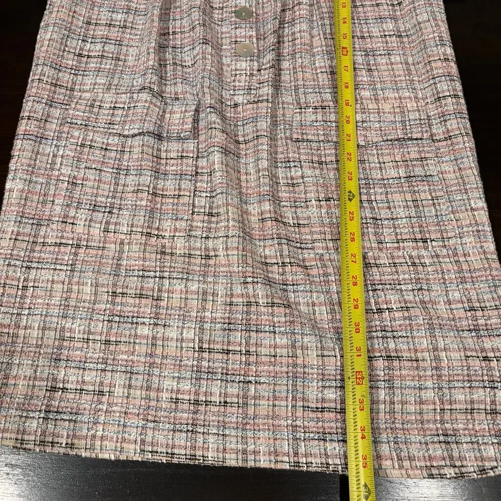 Tyler Böe Pink Teed/Bouclé Quiet Luxury Preppy Workwear Knit Shift Dress - Sz M - Picture 7 of 7